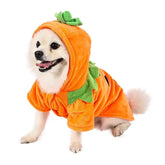 Dog Hoodie Cute Funny Halloween Style Pumpkin Cosplay Costume Warm Puppy Fleece Clothes