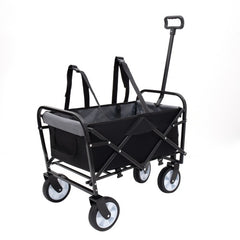 Minimeetall Strap Collapsible Foldable Wagon Cart With Strapping System, Beach Wagon , Utility Cart , Utility Wagon Grocery Cart For Camping Shopping Sports Gardeing Fishing Supports 225lbs